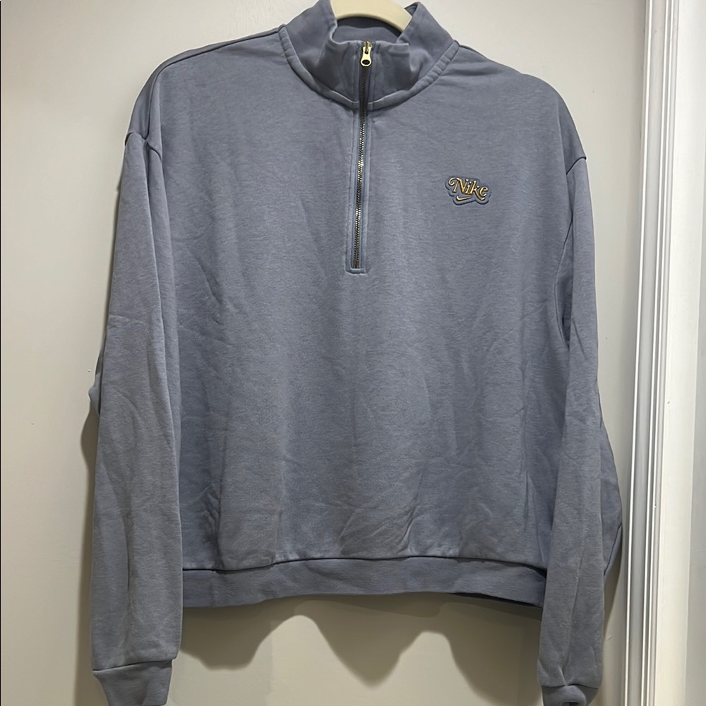 Nike Gray Zip Up Sweater Athletic Style